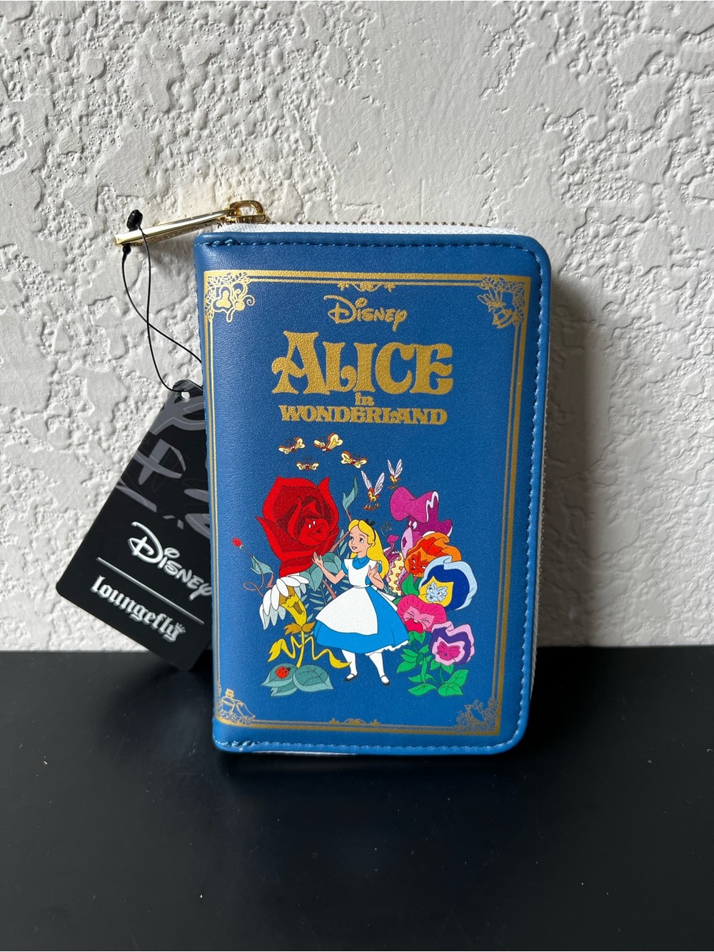 Loungefly Disney Alice in Wonderland Classic Book Zip Around Wallet - Blue NWT